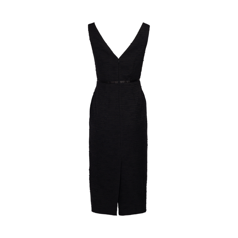 Sleeveless Belted Midi Dress | Back view of Sleeveless Belted Midi Dress ERDEM