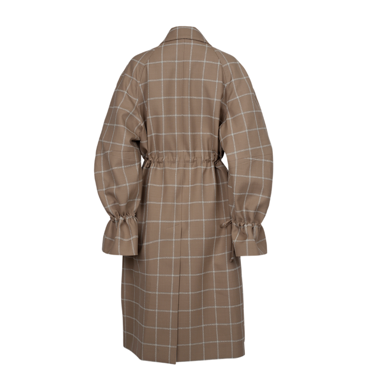 Drawstring Trench Coat | Back view of Drawstring Trench Coat DEL CORE