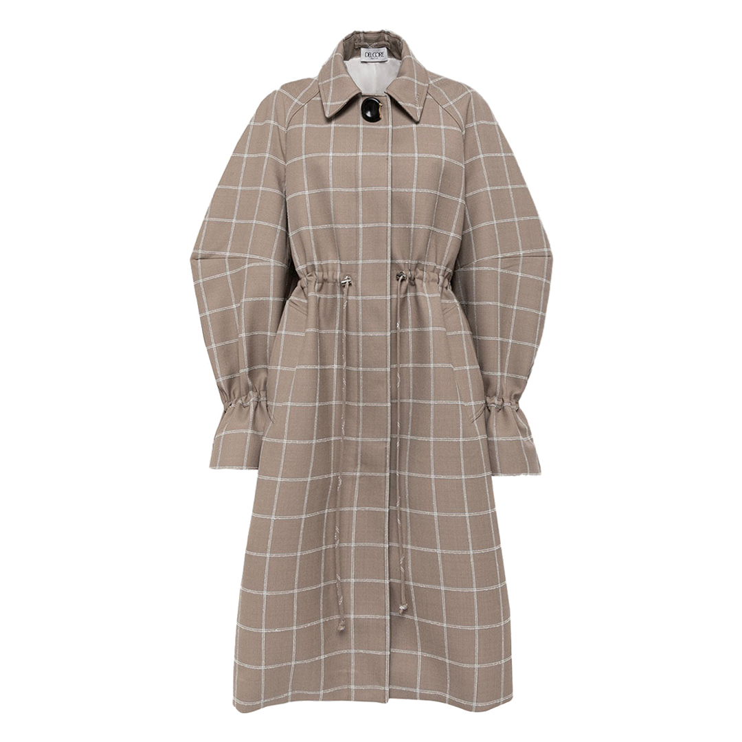 Drawstring Trench Coat | Front view of Drawstring Trench Coat DEL CORE