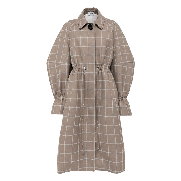 Drawstring Trench Coat | Front view of Drawstring Trench Coat DEL CORE