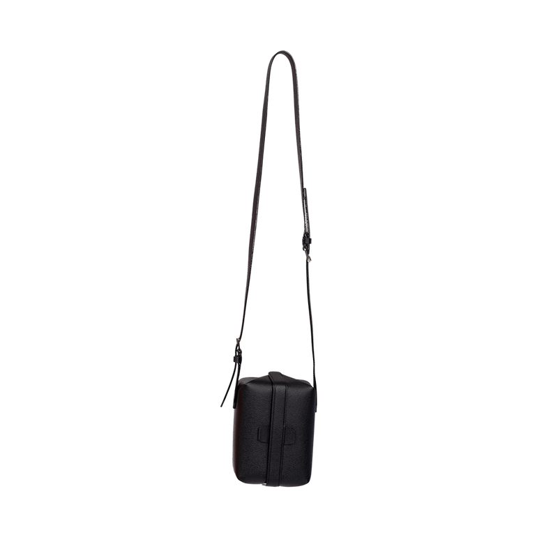 Tric Trac Crossbody Bag | Front view of Tric Trac Crossbody Bag in Black VALEXTRA