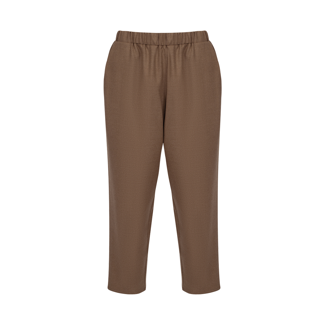 Carrot Pants Camel | Front view of Carrot Pants Camel DUSAN