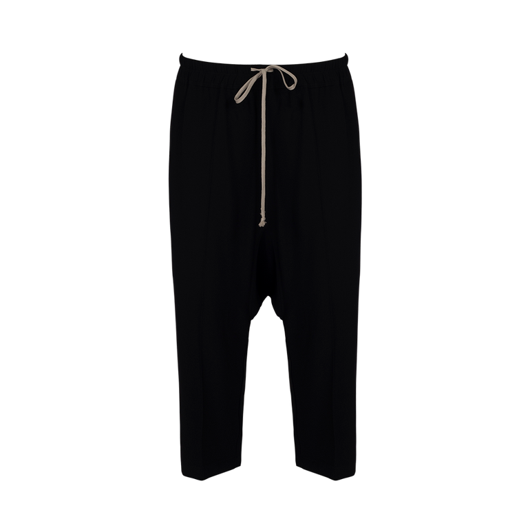 Drawstring Cropped Sweatpants | Front view of Drawstring Cropped Sweatpants RICK OWENS