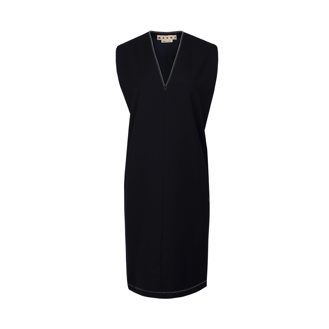 Sleeveless V-Neck Dress | Front view of Sleeveless V-Neck Dress MARNI