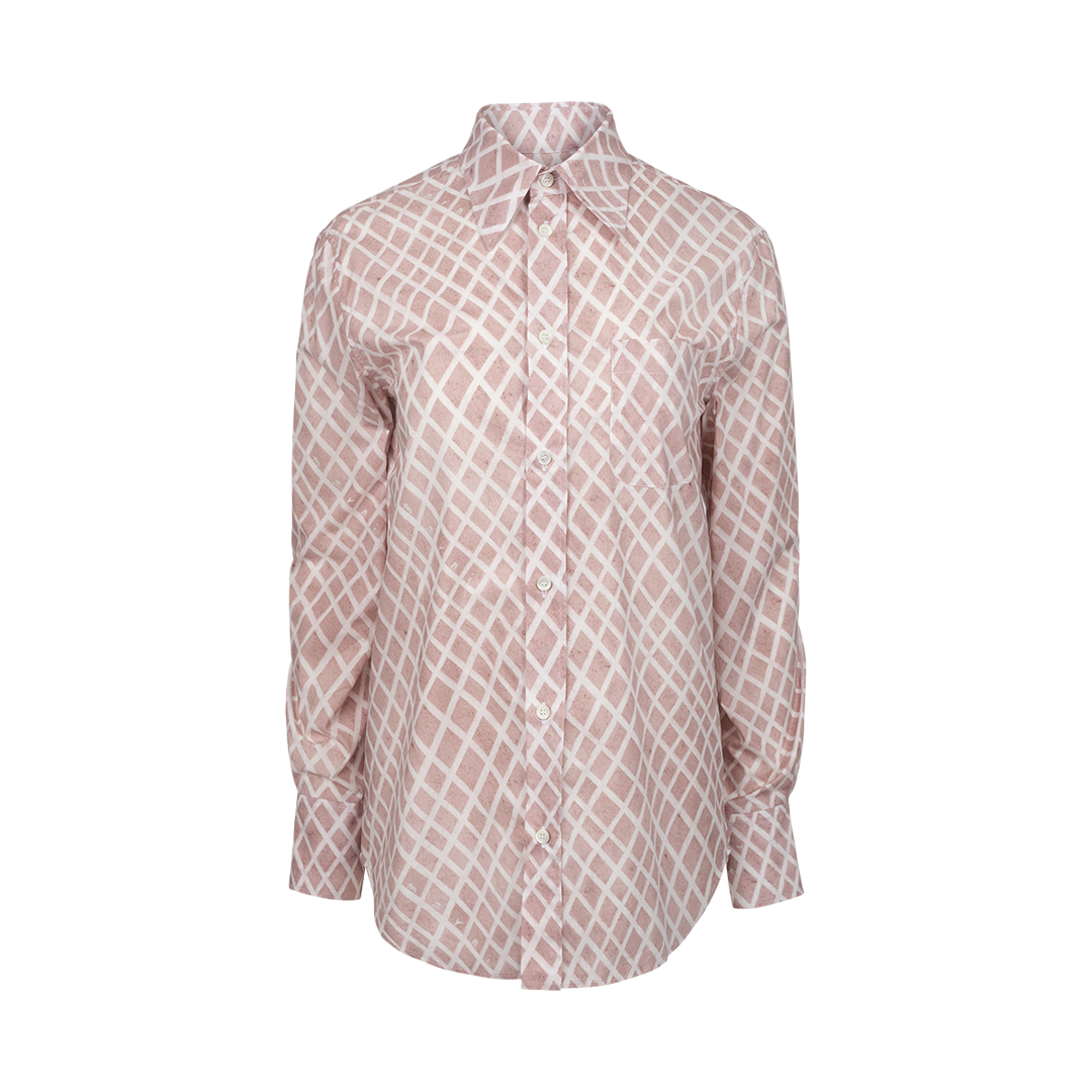 Lattice-Print Button-Down Shirt | Front view of Lattice-Print Button-Down Shirt MARNI