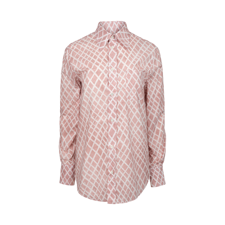 Lattice-Print Button-Down Shirt | Front view of Lattice-Print Button-Down Shirt MARNI