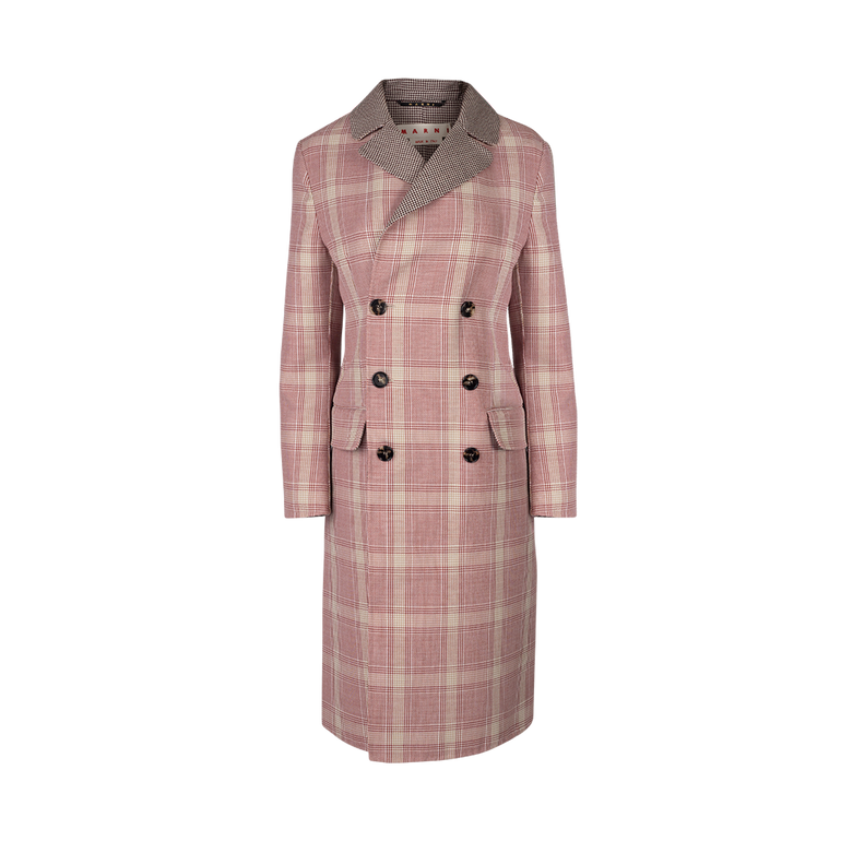 Checked Double-Breasted Coat | Front view of Checked Double-Breasted Coat MARNI