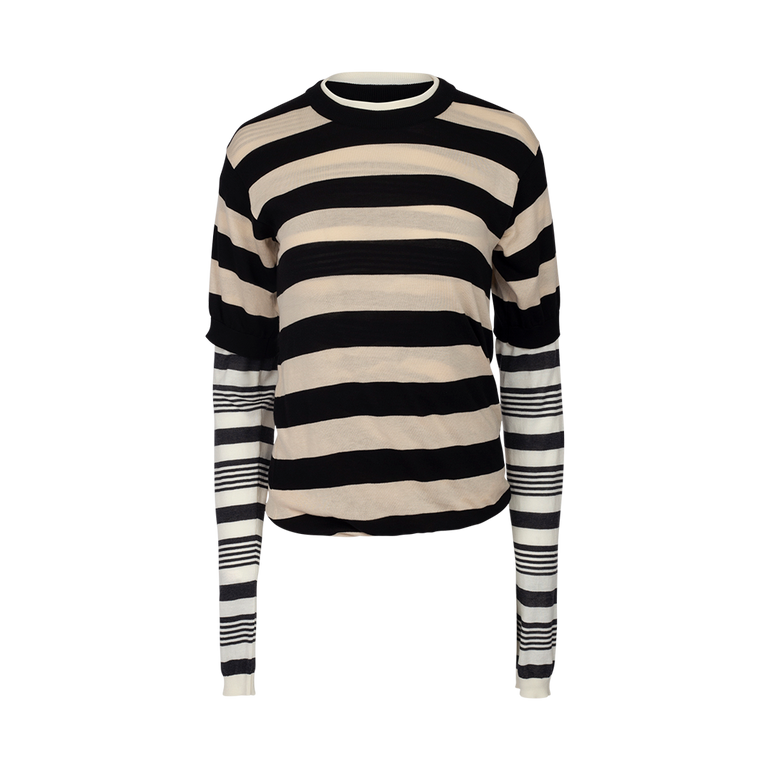 Striped Layered Crewneck | Front view of Striped Layered Crewneck MARNI