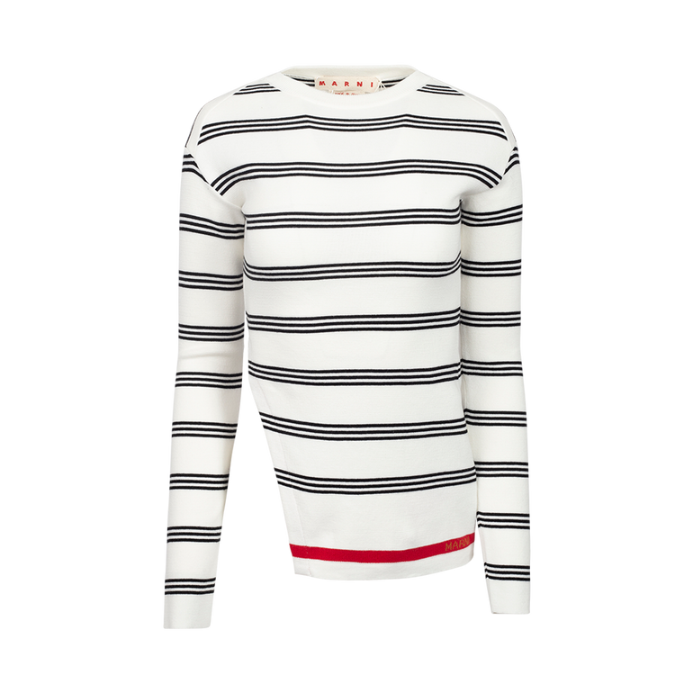 Striped Slit-Hem Top | Front view of Striped Slit-Hem Top MARNI