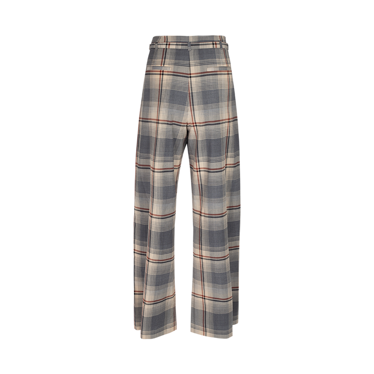 Belted Check Trousers | Back view of Belted Check Trousers DUSAN