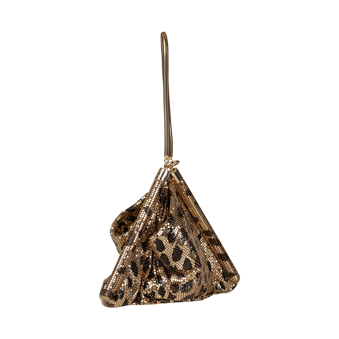 Cheetah Print Mesh Shoulder Bag | Side view of Cheetah Print Mesh Shoulder Bag RABANNE