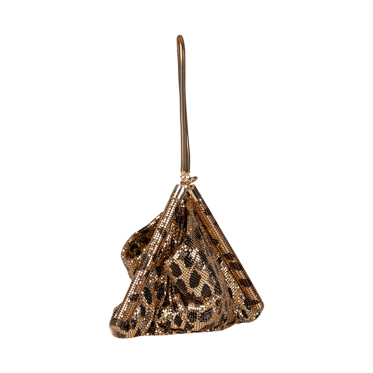 Cheetah Print Mesh Shoulder Bag | Side view of Cheetah Print Mesh Shoulder Bag RABANNE