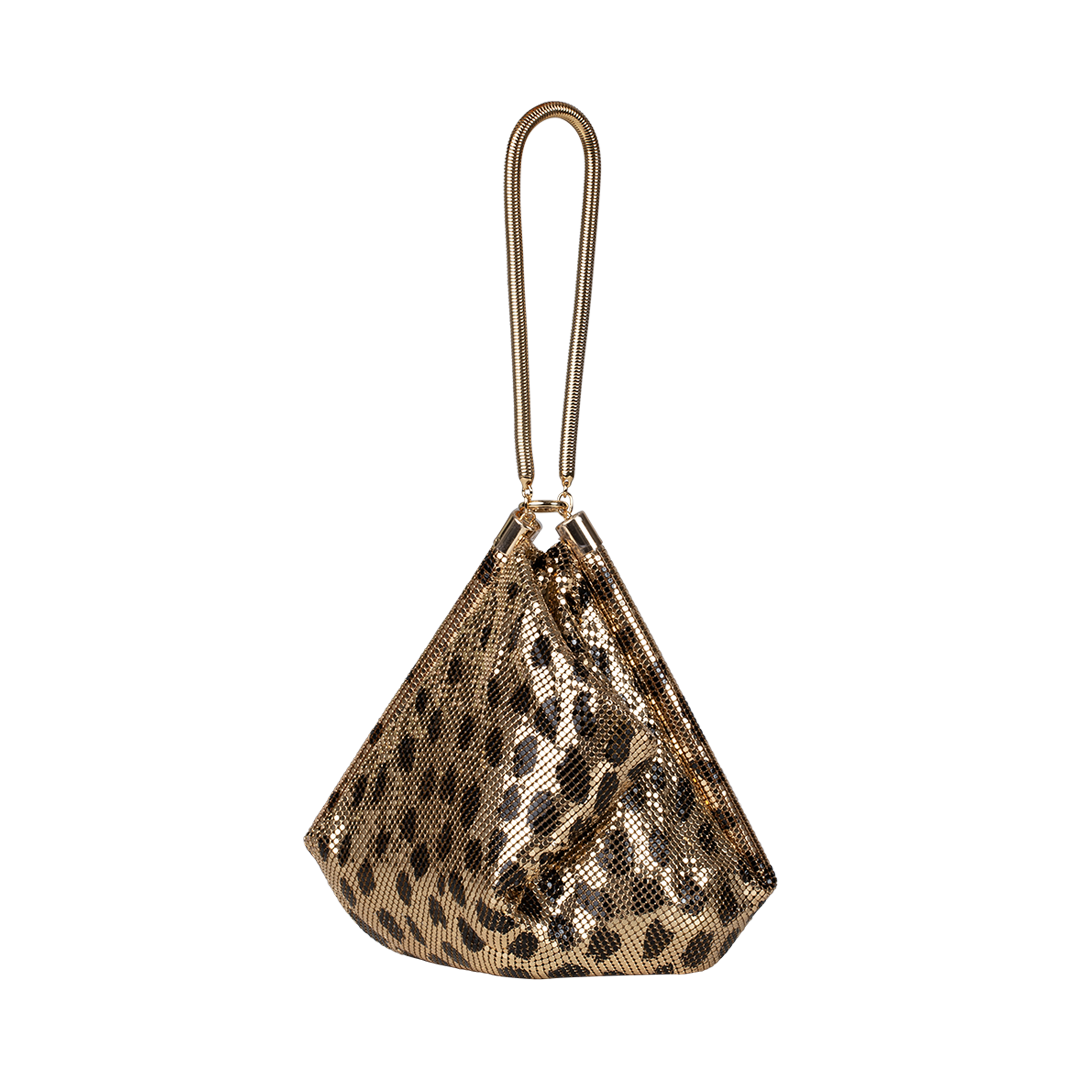 Cheetah Print Mesh Shoulder Bag | Front view of Cheetah Print Mesh Shoulder Bag RABANNE