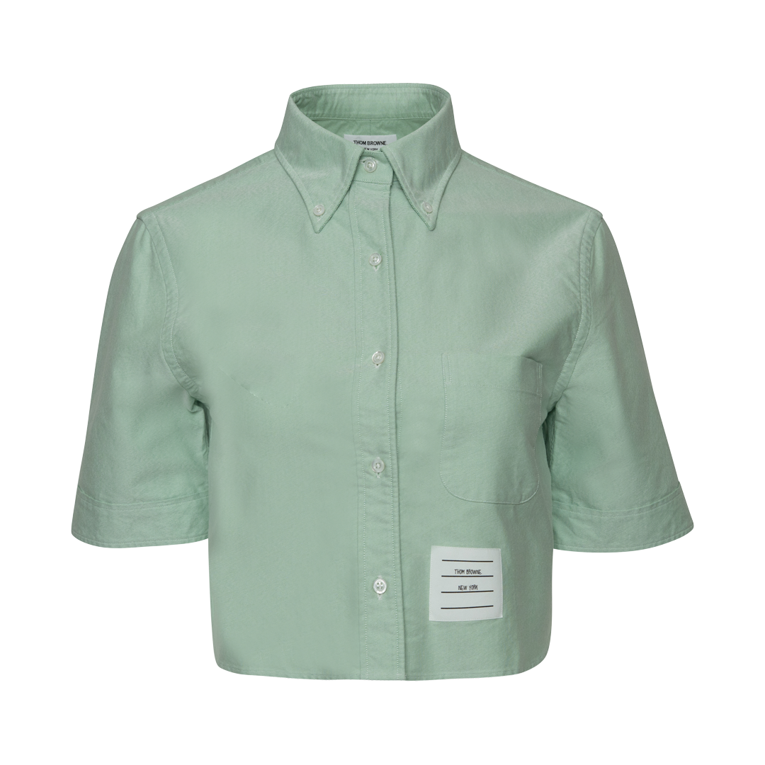Classic Cropped Point-Collar Shirt