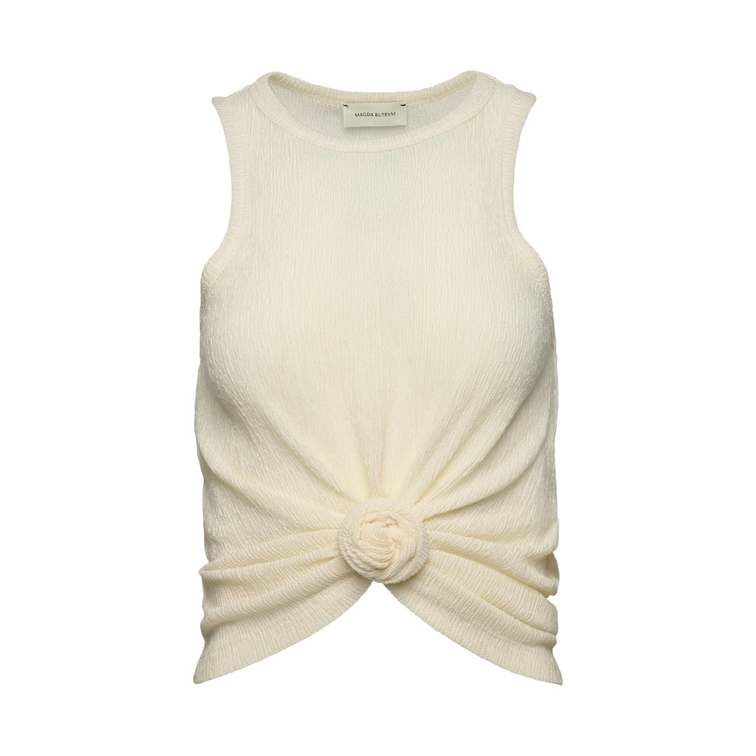 Crepe Knotted Tank Top