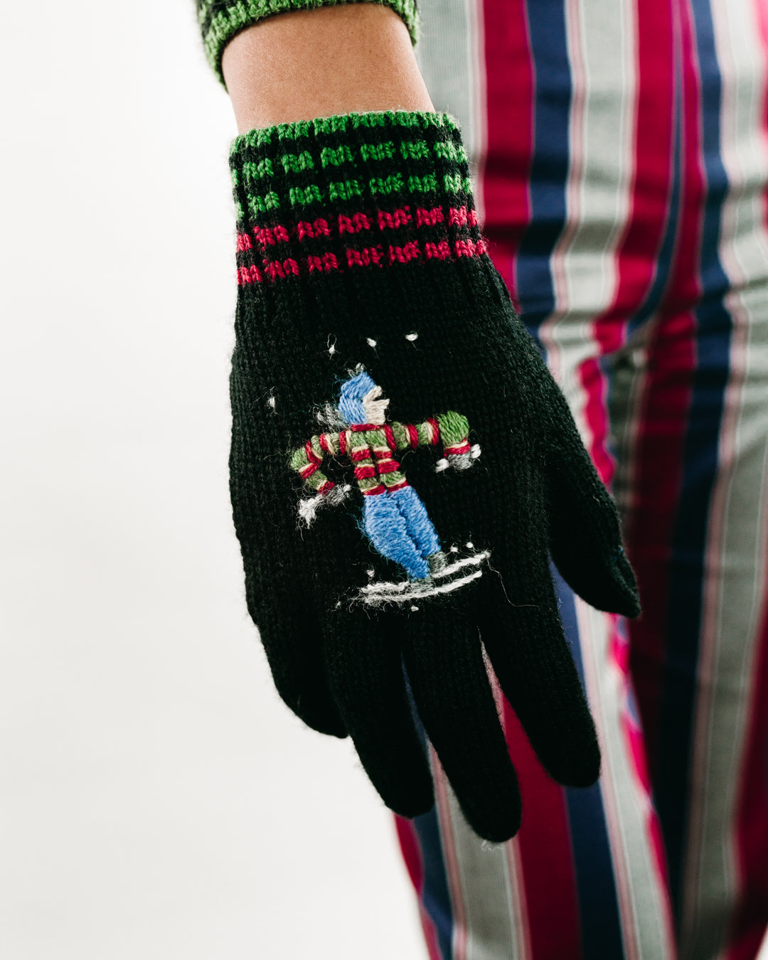 手袋 BODE Ski Run embroidered merino wool gloves Ski Run Gloves – FORTY FIVE TEN