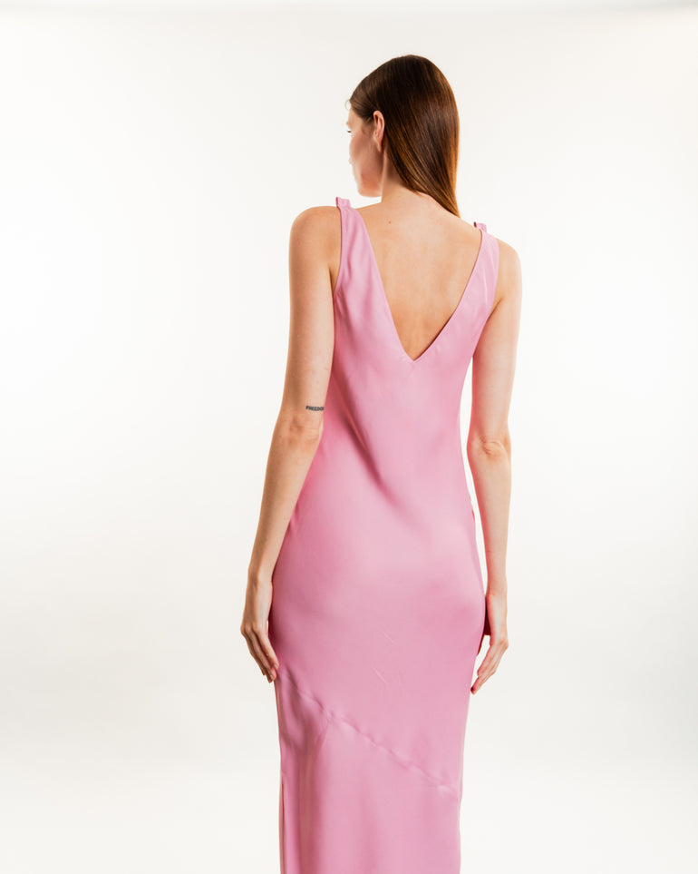 V-Neck Sleeveless Slip Dress | On-Model view of V-Neck Sleeveless Slip Dress J W ANDERSON