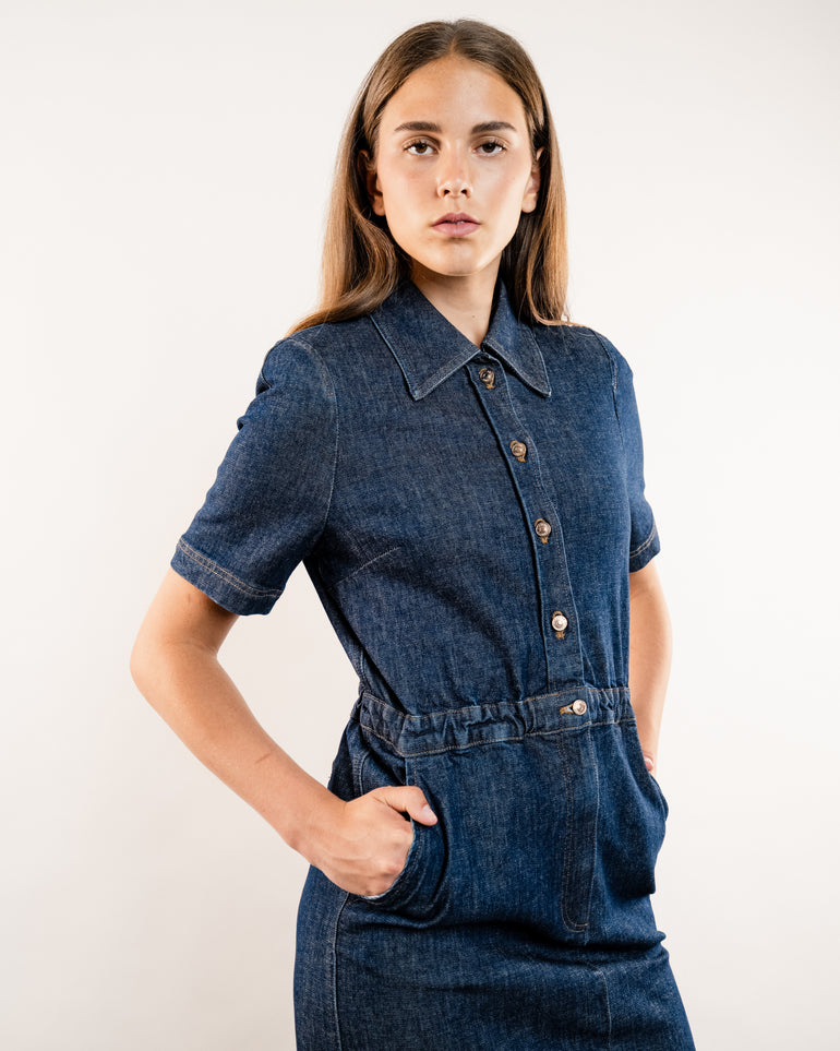 Denim Pencil Dress – FORTY FIVE TEN