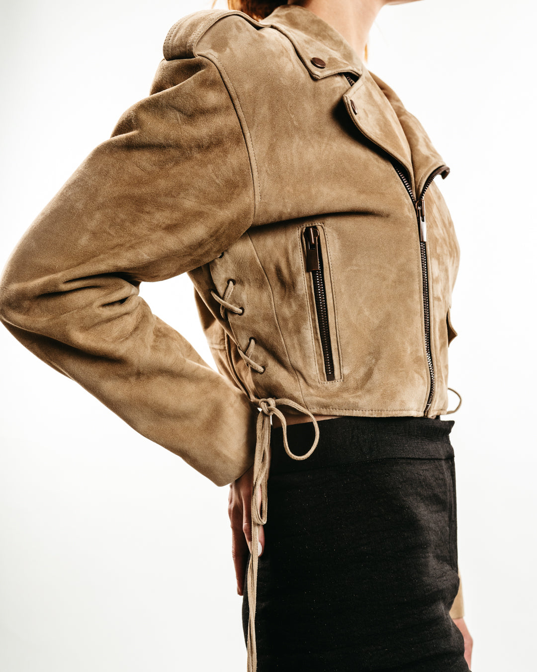 【HI FI FNK】Lion Suede Biker Jacket Cropped Suede Biker Jacket – FORTY FIVE TEN