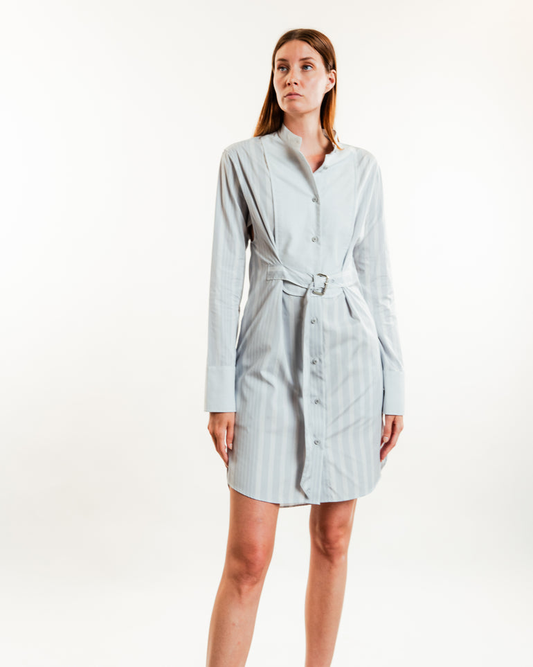 Belted Tuxedo Shirtdress | On-Model view of Belted Tuxedo Shirtdress JW ANDERSON