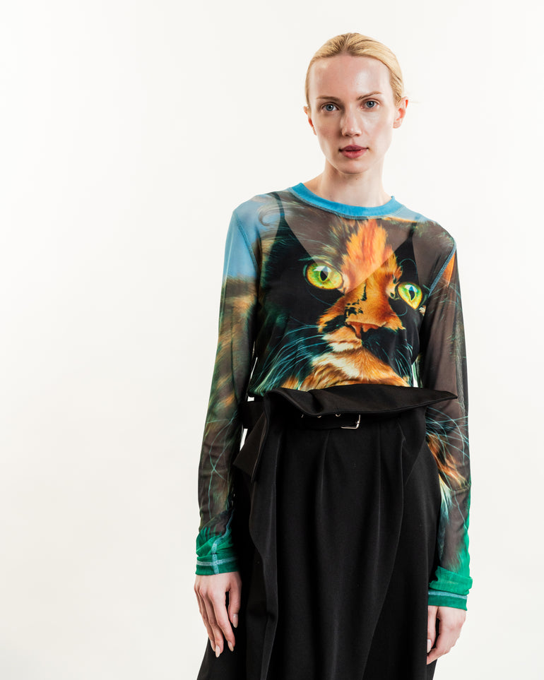 Sheer Long-Sleeve Top | On-Model view of Sheer Long-Sleeve Top JW ANDERSON